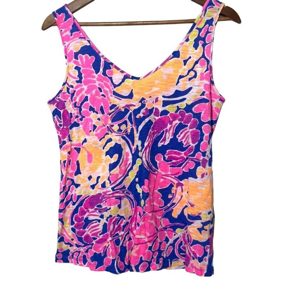 Lilly Pulitzer Women's Pink and Blue Blouse